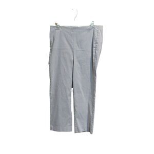 Chicos Women's Blue White Stripe Seersucker Ankle Crop Pants Size 8 Stretch‎